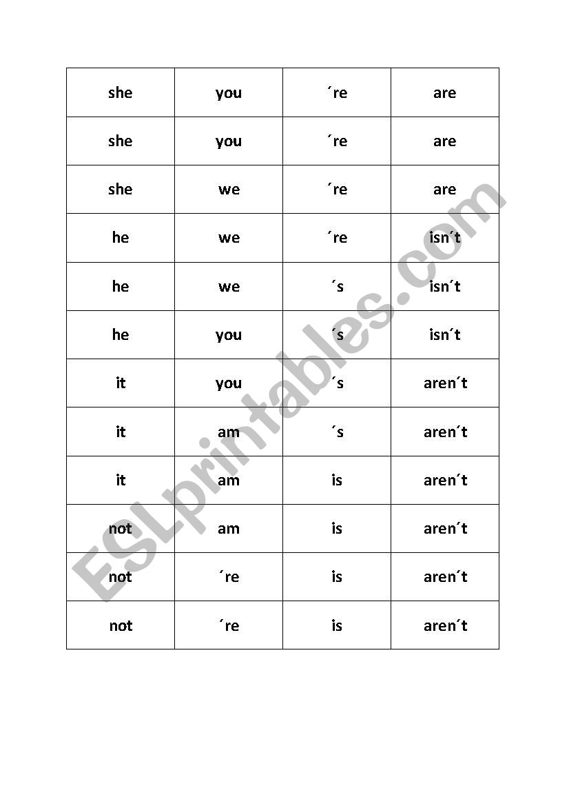 To be  worksheet