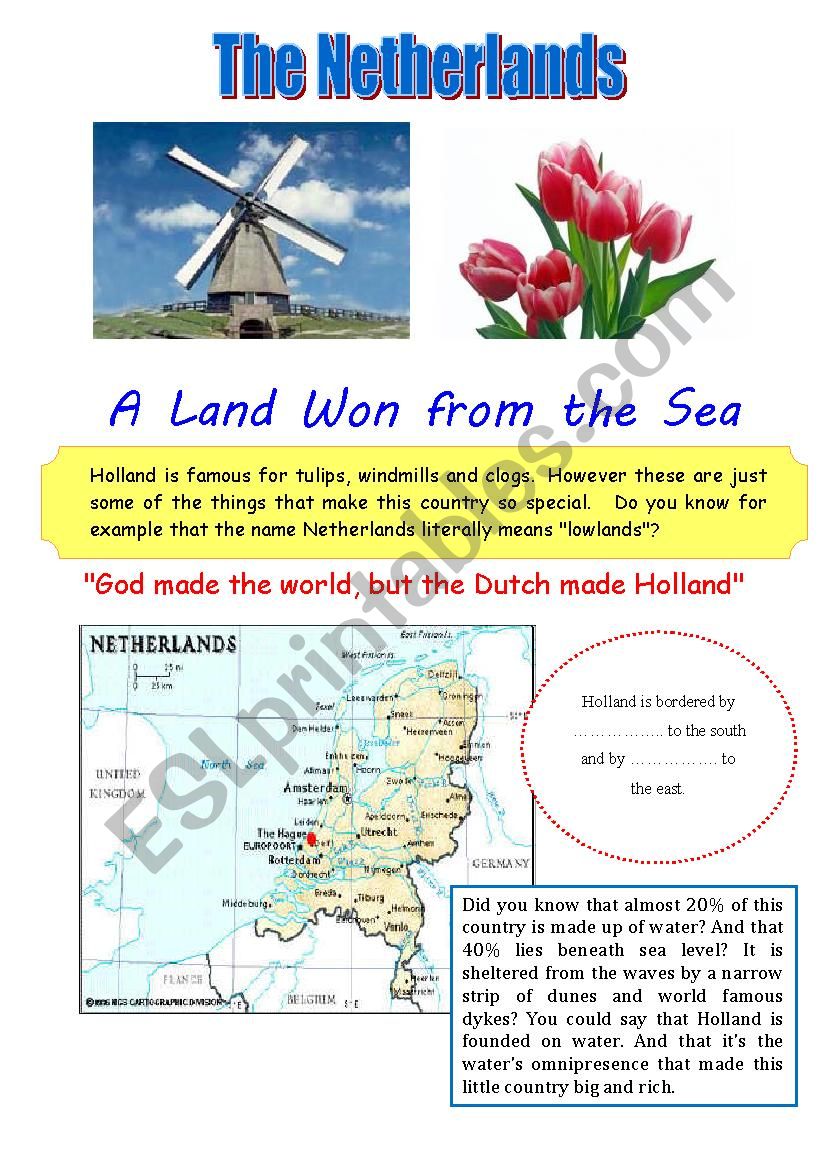 The Netherlands (reading) worksheet