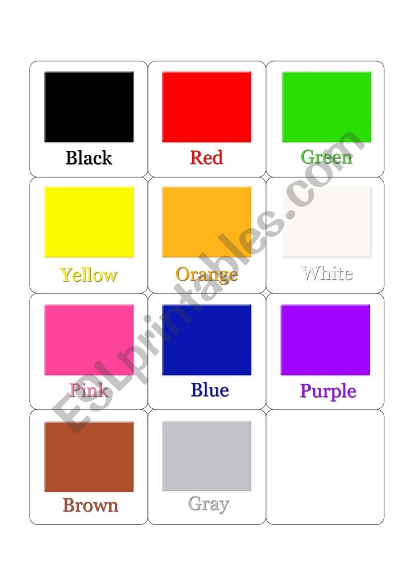 colours worksheet