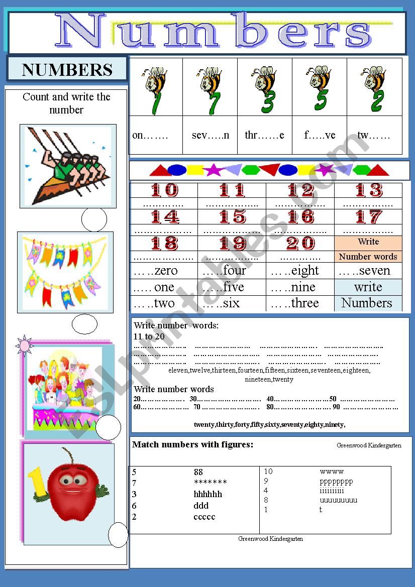 Numbers worksheet