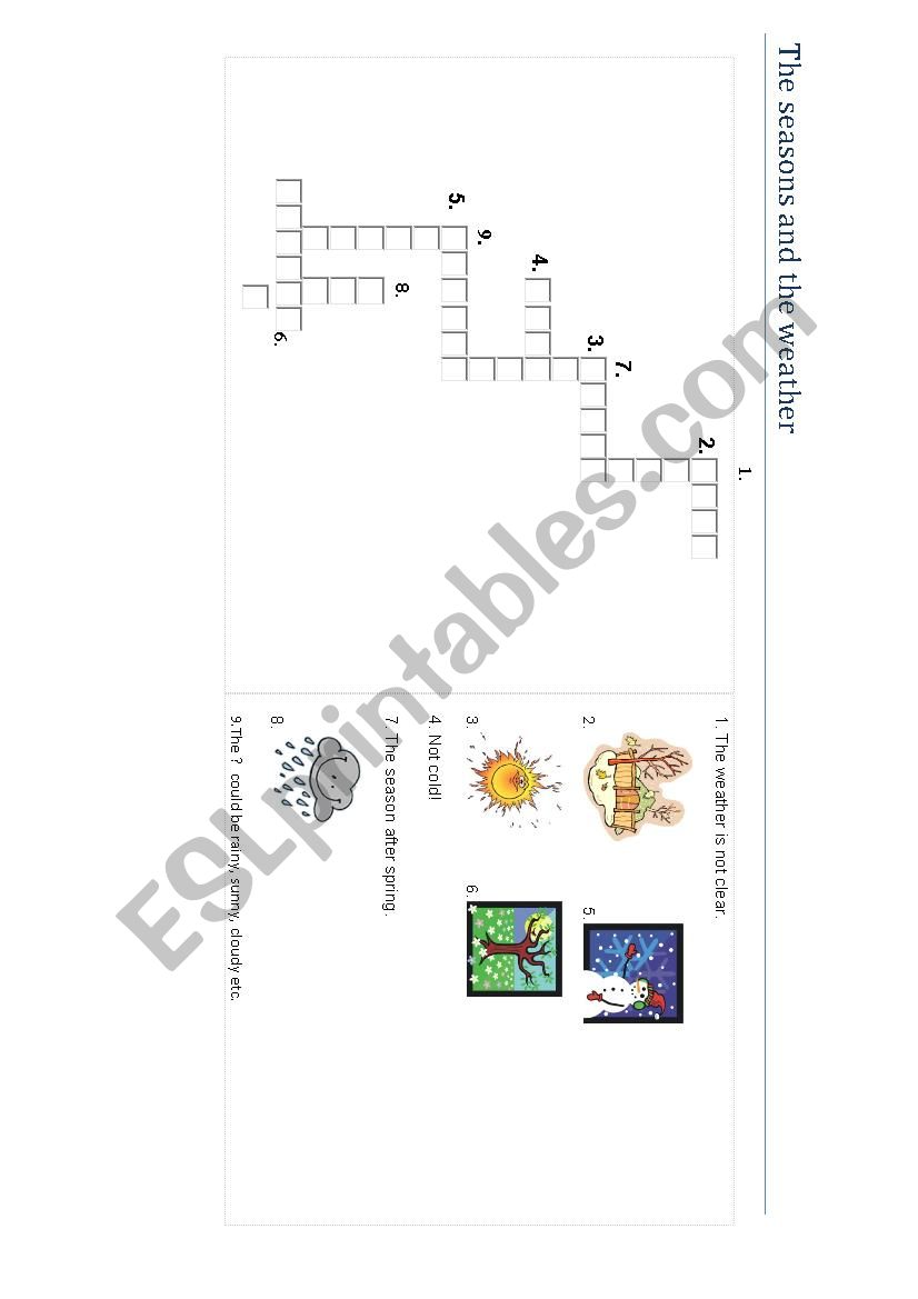 The seasons and the weather crossword