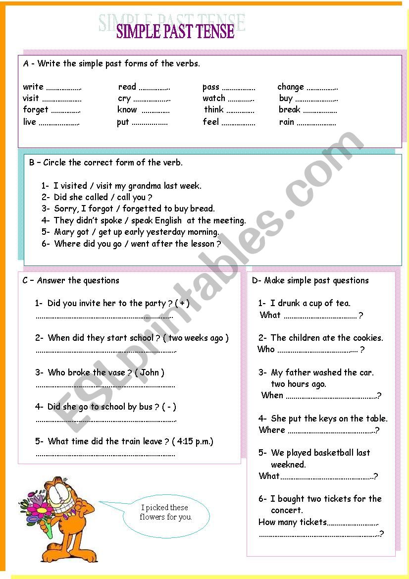 simple past worksheet