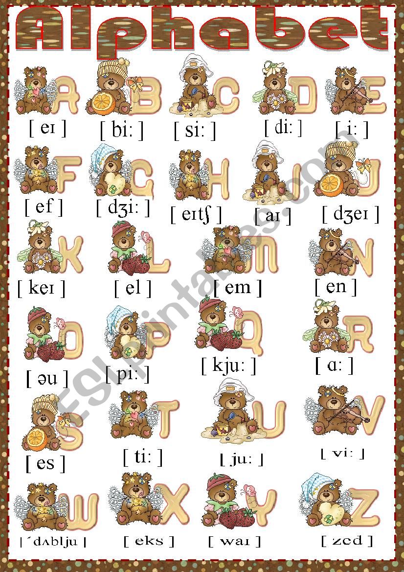 The English alphabet worksheet