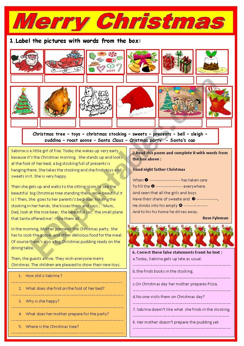 Merry Christmas worksheet