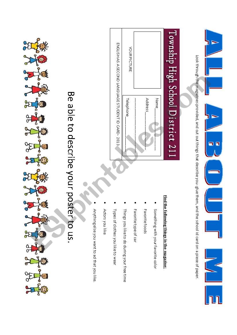 ALL ABOUT ME worksheet