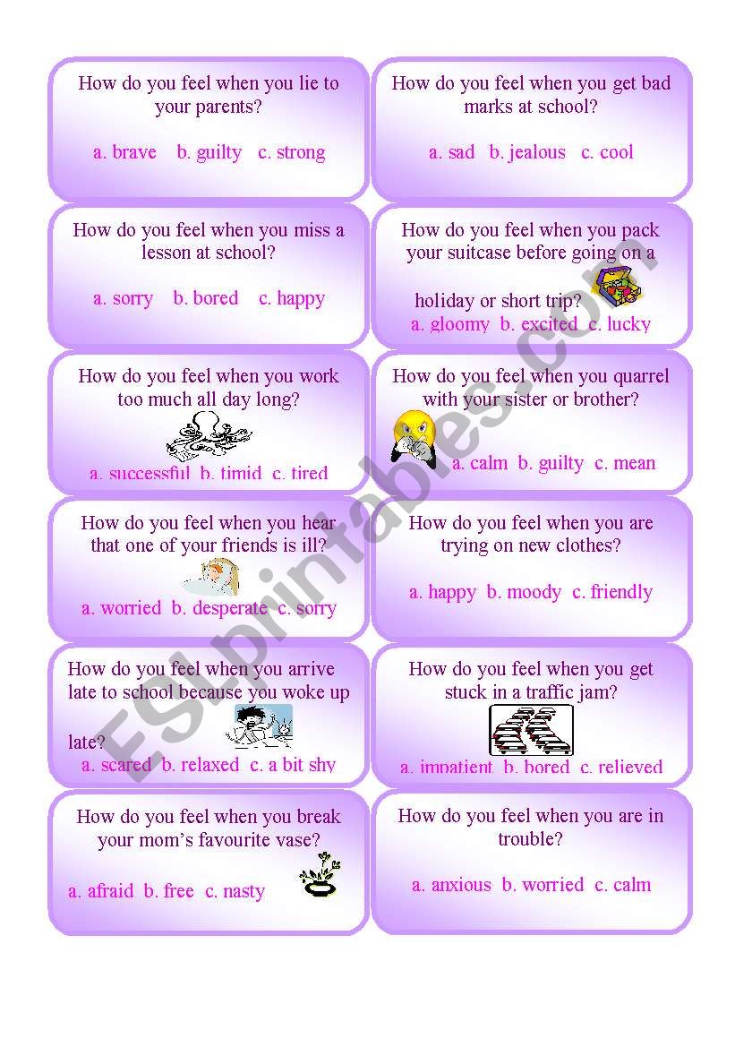 How do you feel when...? worksheet