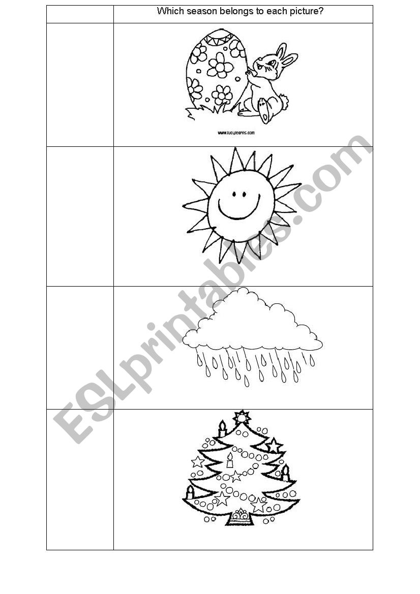 Seasons worksheet
