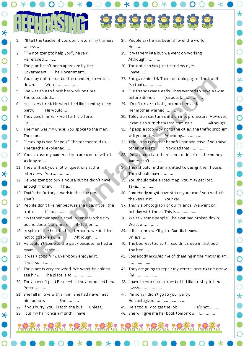 reported speech b2 exercises