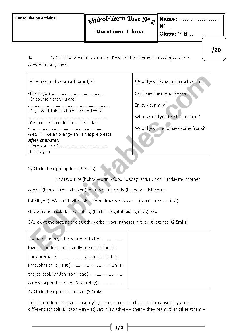 consolidation activities before mid term test 2