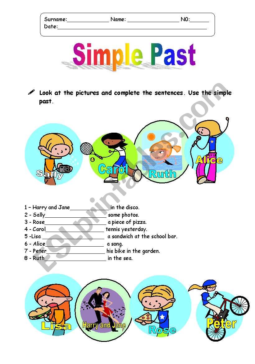 Simple past worksheet