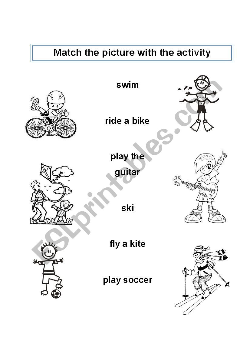 Match the activities with its names Match the activities with its names