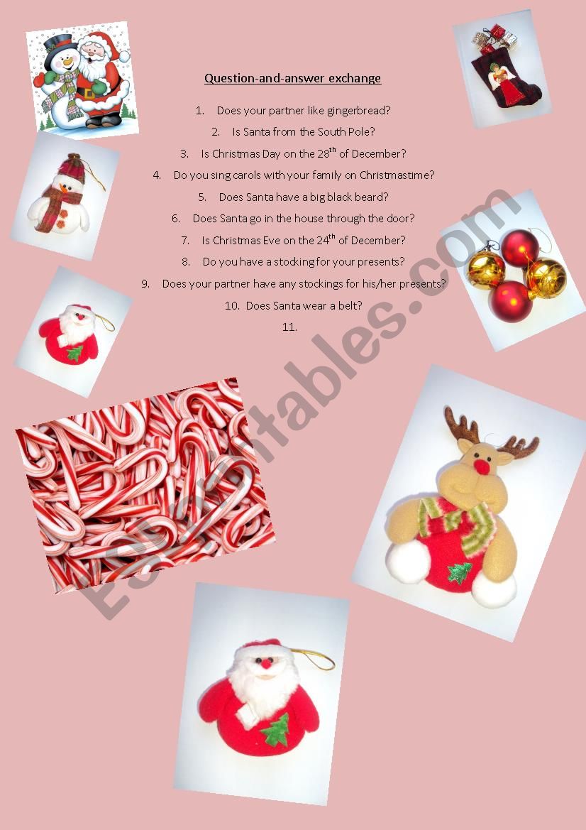 CHRISTMAS QUESTIONS AND ANSWERS EXCHANGE 2/2
