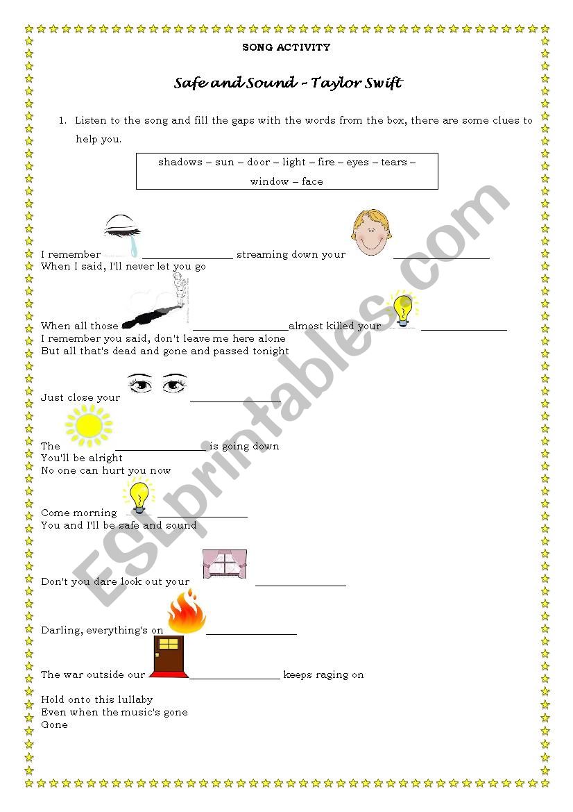 Song Activity - Safe and Sound by Taylor Swift