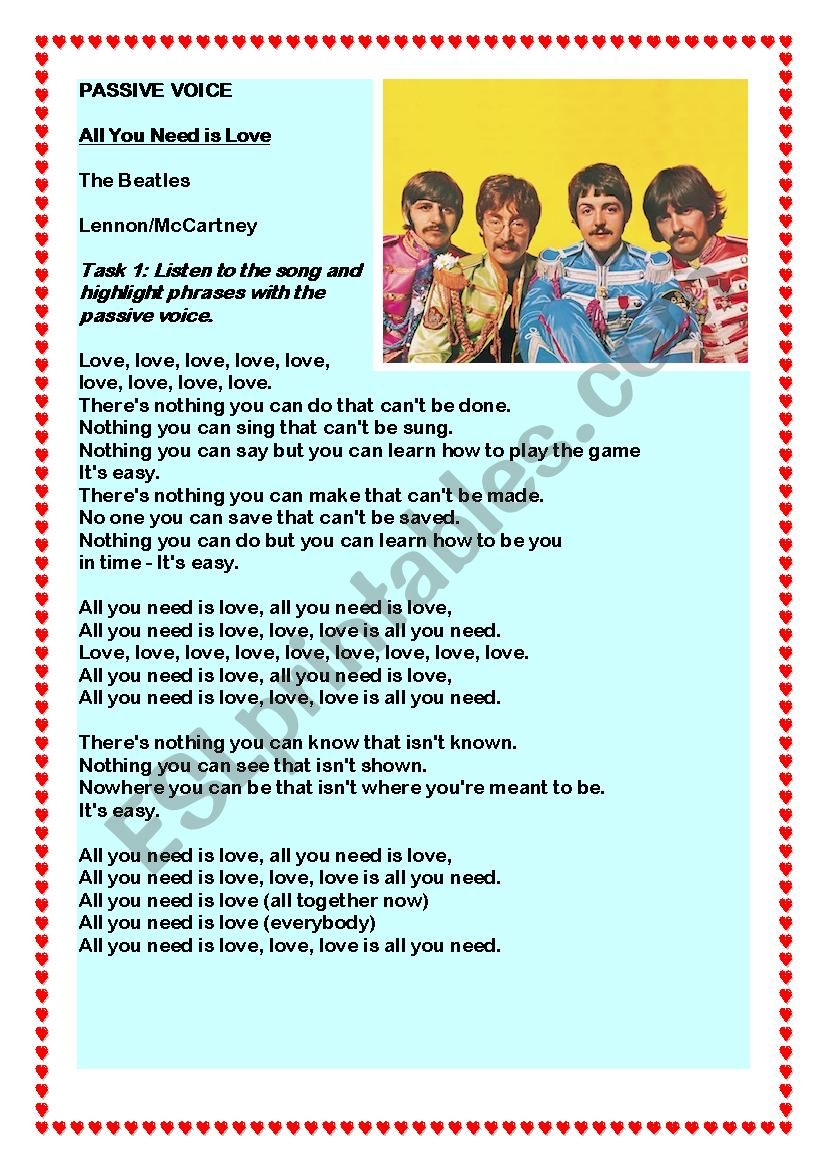 All You Need Is Love - The Beatles tribute - Lyrics 