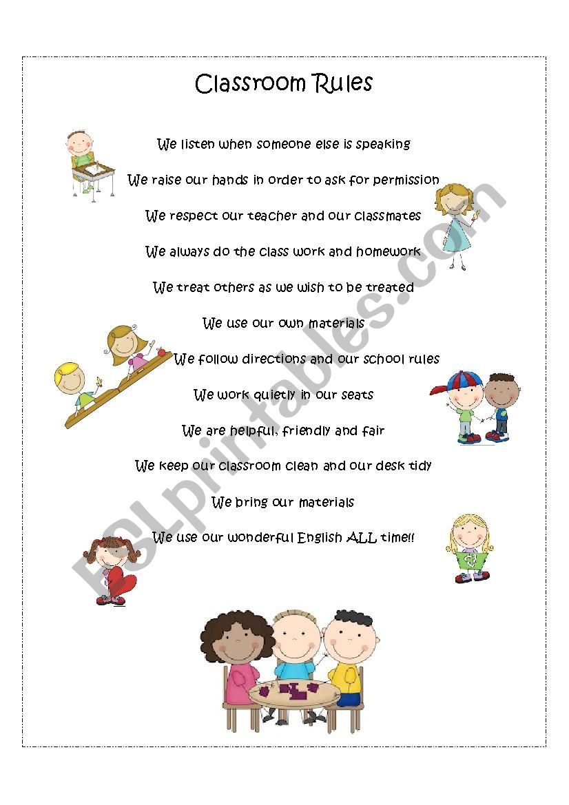 Classroom Rules worksheet