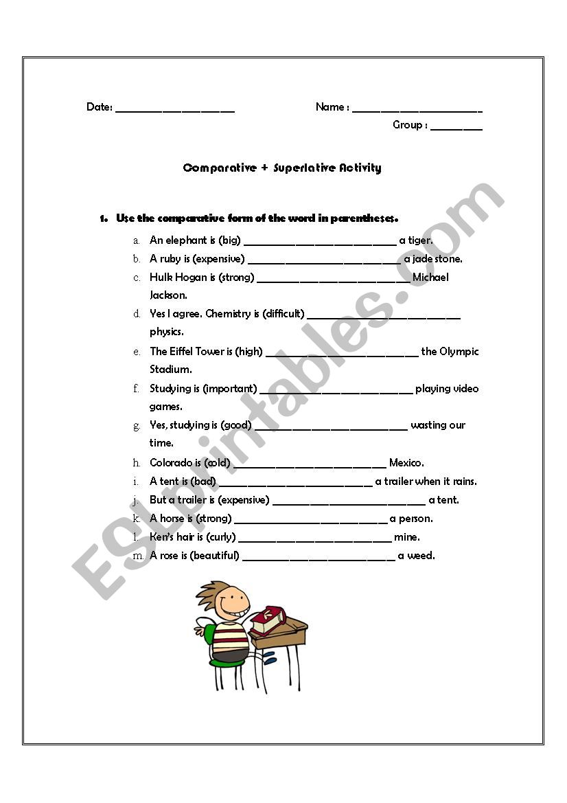 Comparative and Superlative Activity