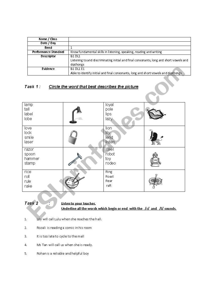 pbs listening B1 DL E1 worksheet