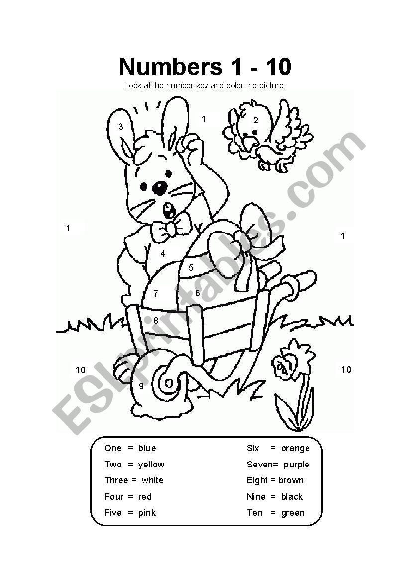 Numbers 1 - 10 worksheet