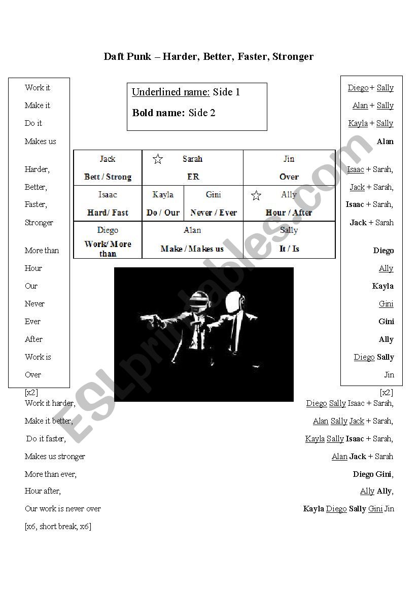 Daft Punk worksheet