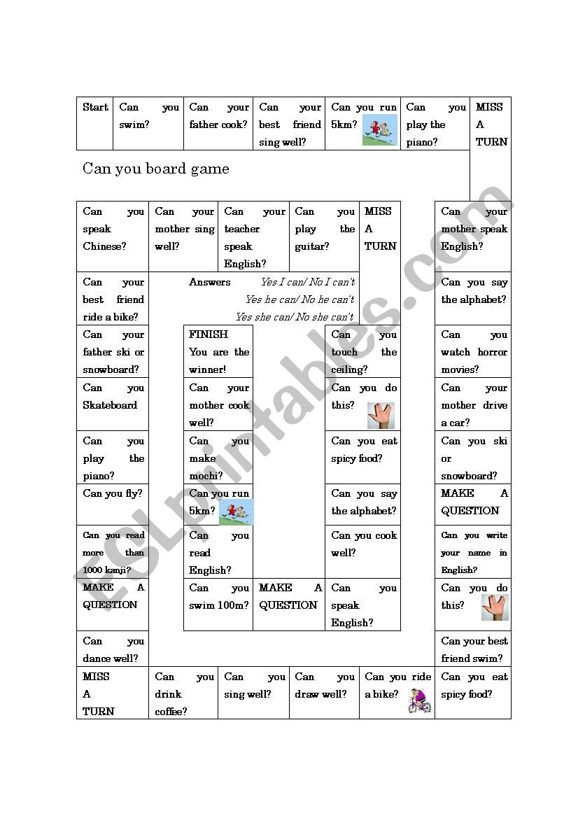 Can your mother boardgame worksheet