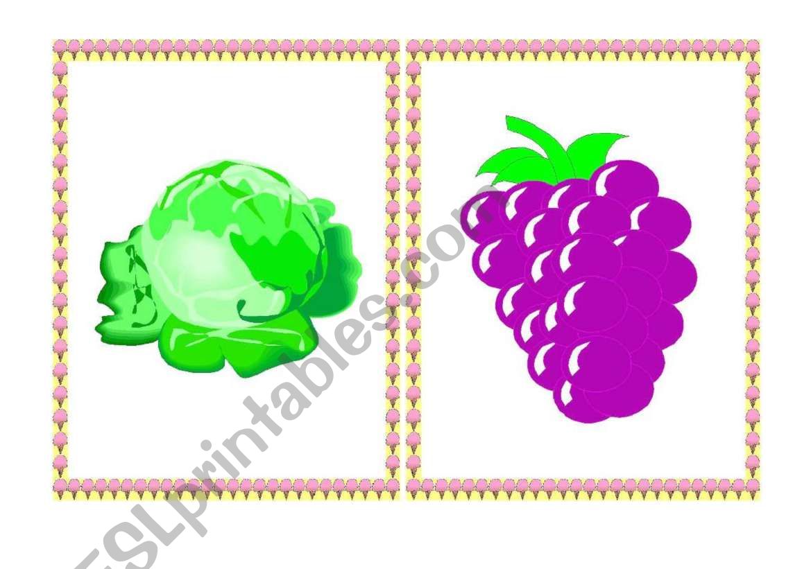 Fruit and vegetables flashcards - part II