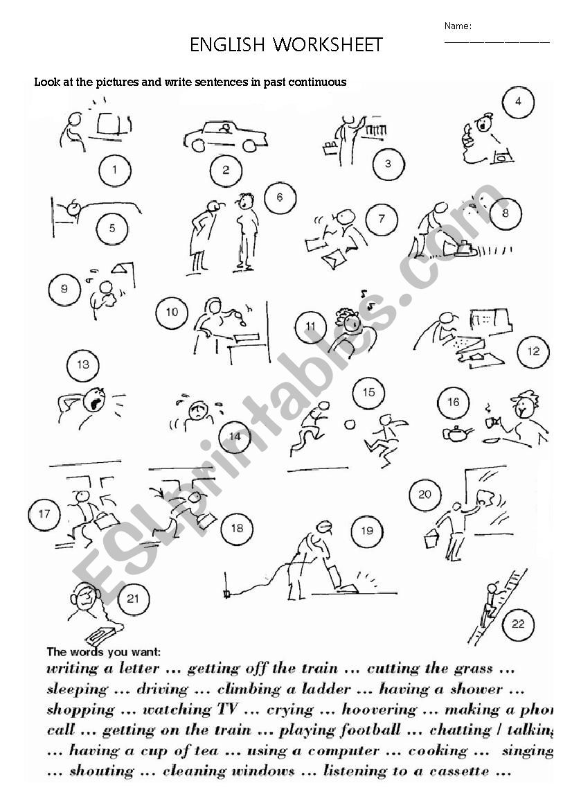 Past Continuous worksheet