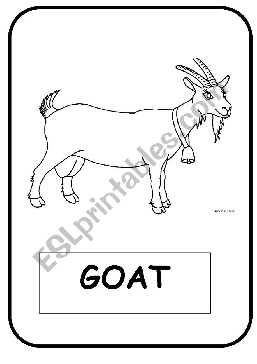 Domestic Animals Flash-cards (Black and White)