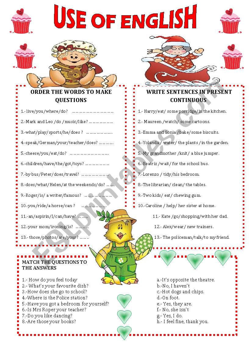 USE OF ENGLISH worksheet