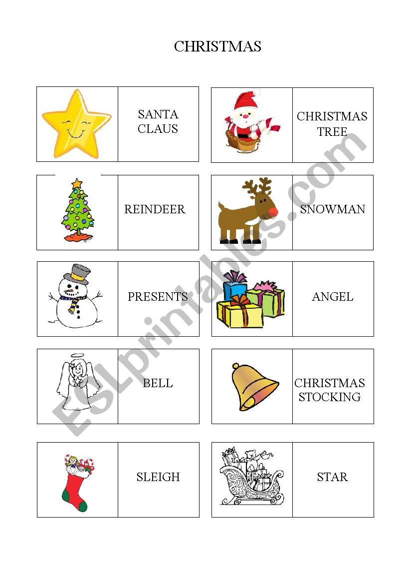 Christmas Domino worksheet