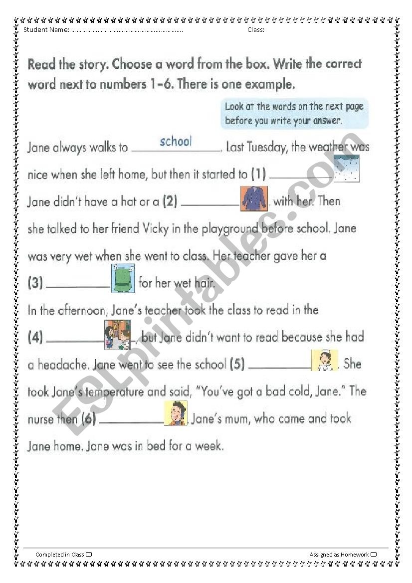 story telling worksheet