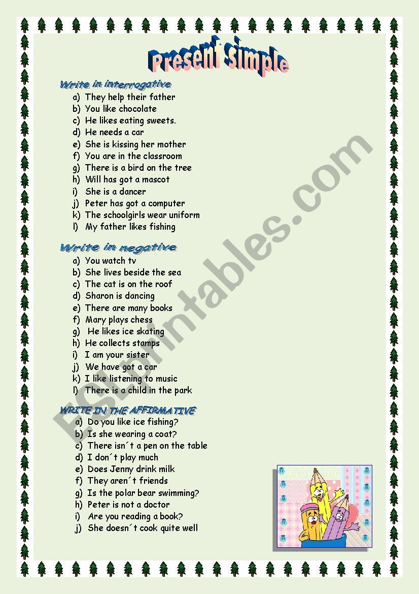 present simple worksheet