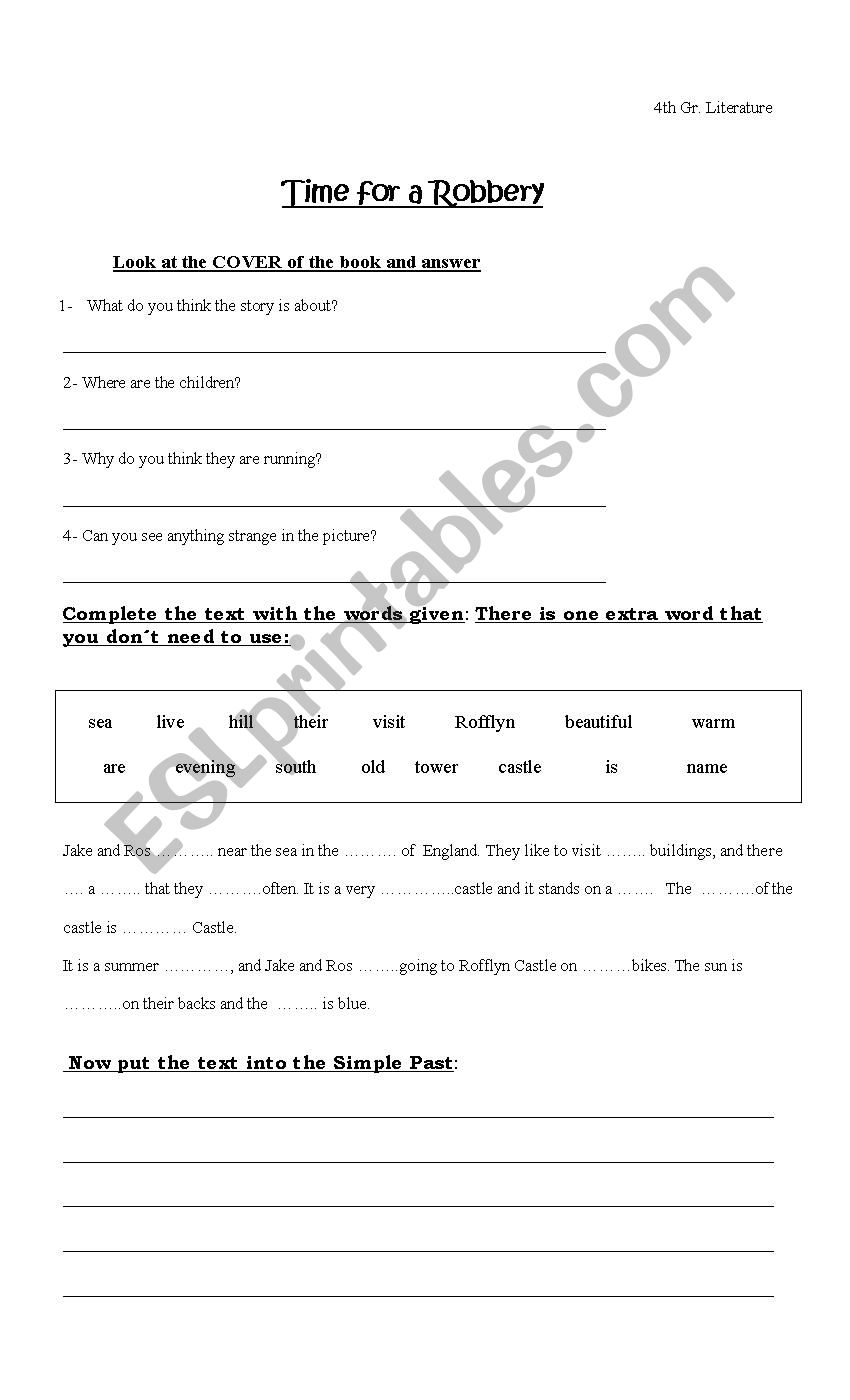 Time for a robbery worksheet