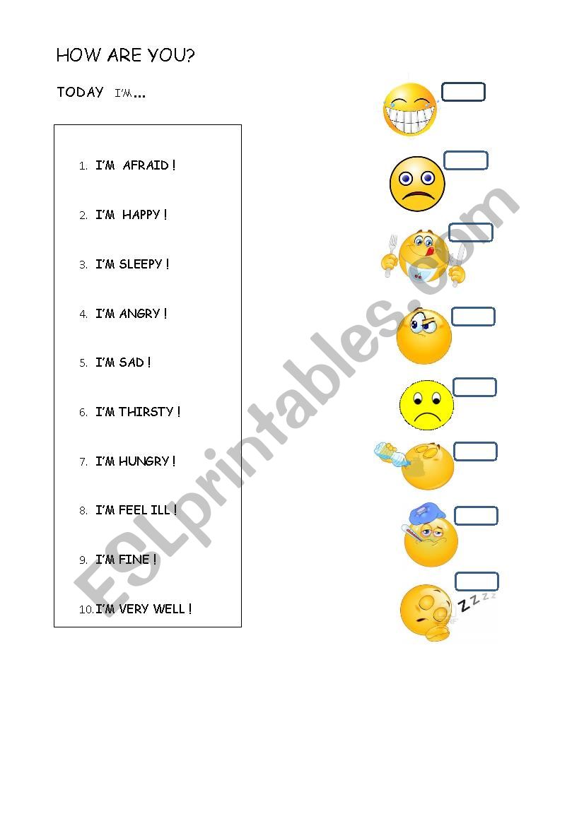 how are you? worksheet