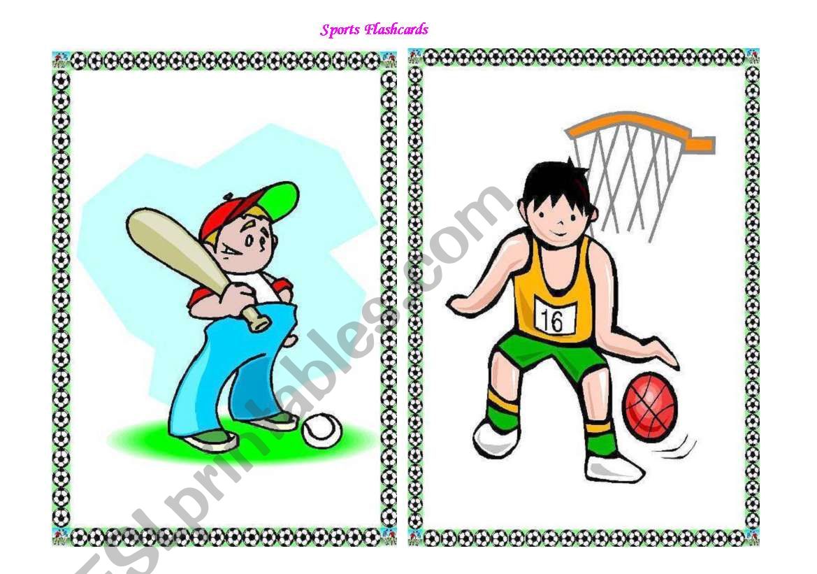 Sports - flashcards part I worksheet