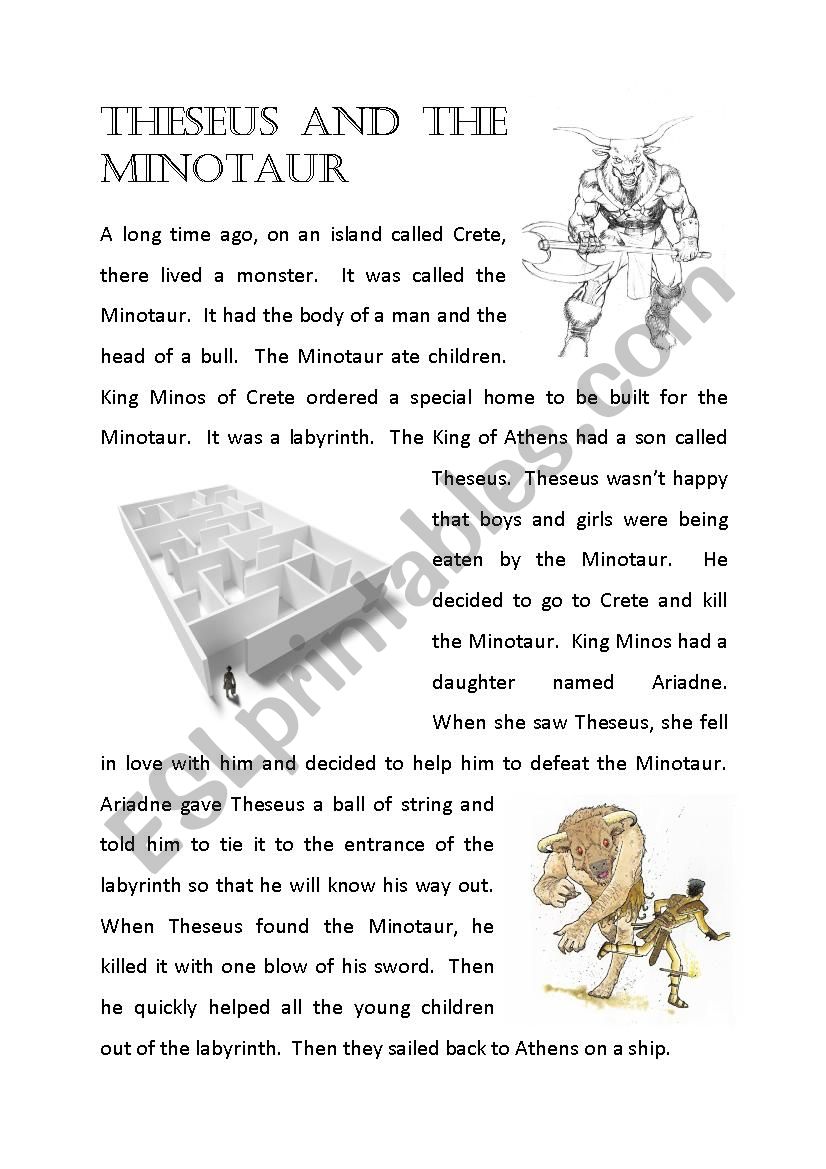 the minotaur worksheet