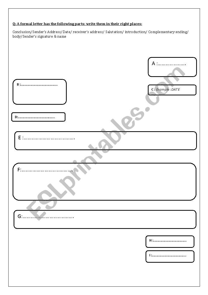 the layout of a letter of complaint