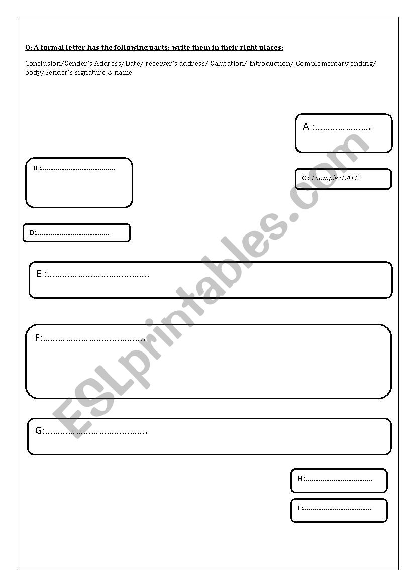 the layout of a letter of complaint