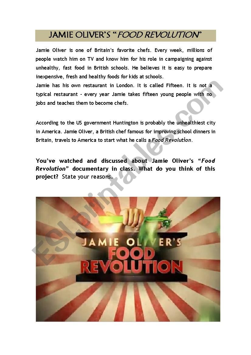 Jamie OliverÂ´s Food Revolution