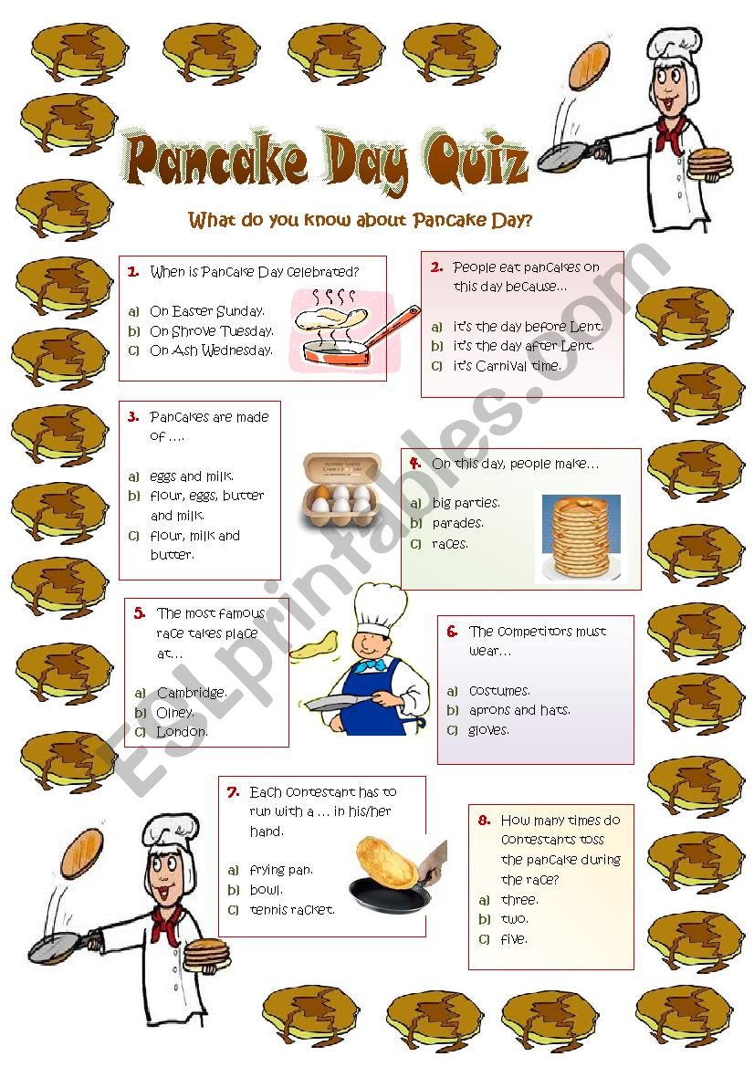 PANCAKE DAY - 12th February - a quiz