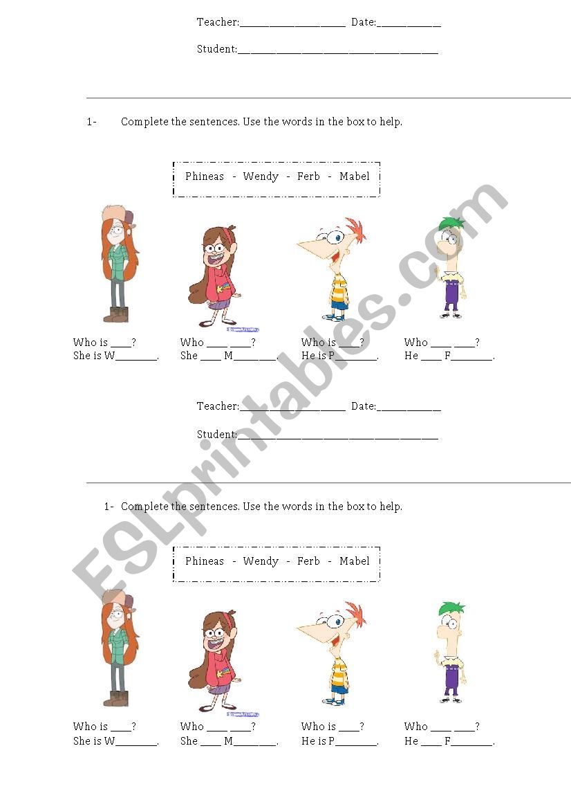 Fill in the blanks worksheet