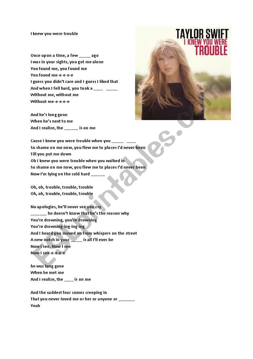 Taylor Swift - I Knew You Were Trouble (Cover by First to Eleven) Lyrics by  Your Need List