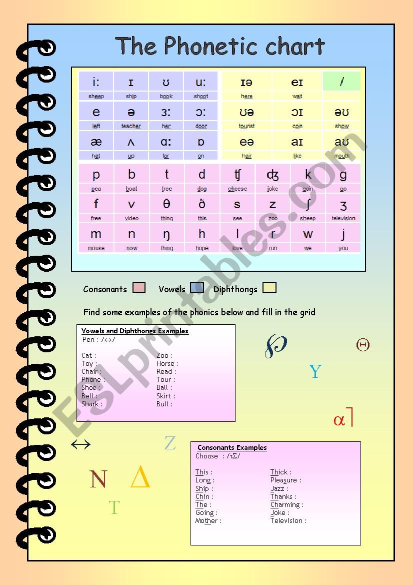 The phonemic chart worksheet