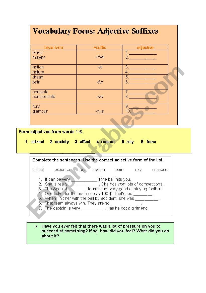 vocab wordformation worksheet