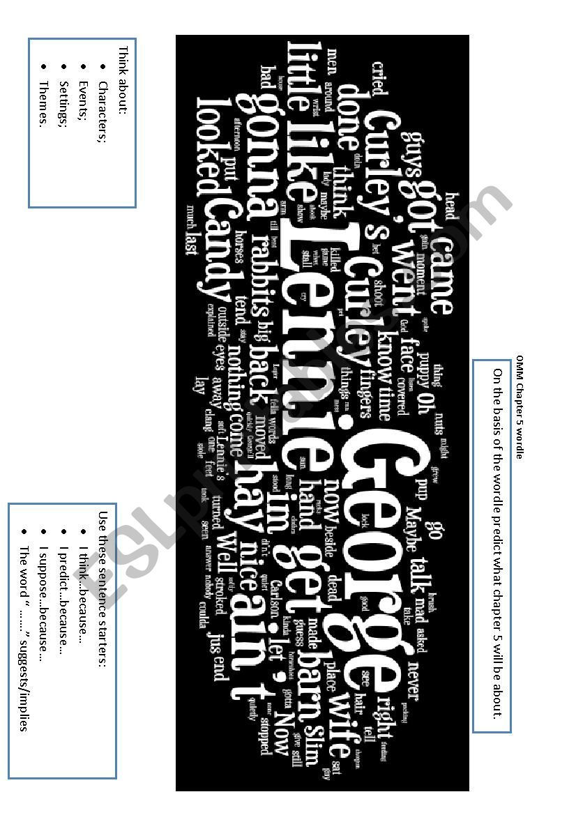 Of Mice and Men wordle - prediction chapters 5 and 6