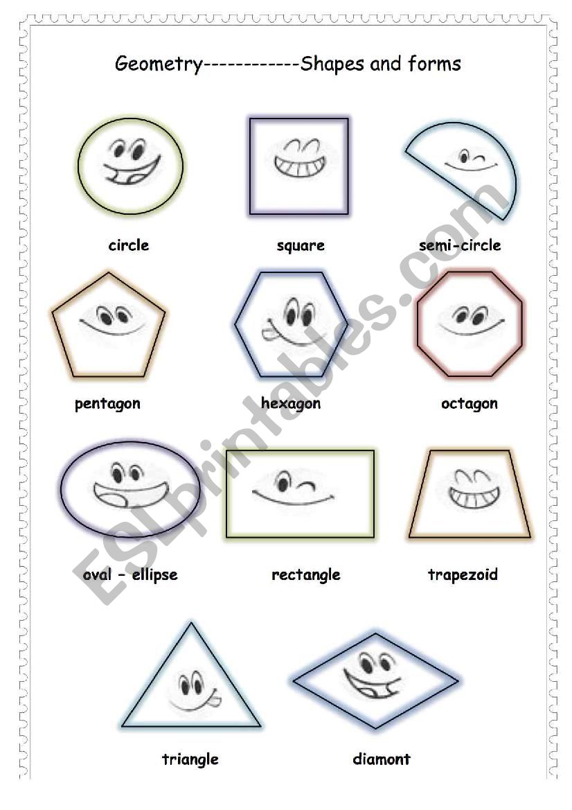 shapes and forms worksheet