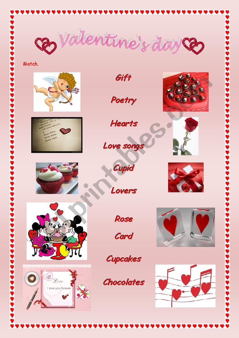 Valentines day worksheet