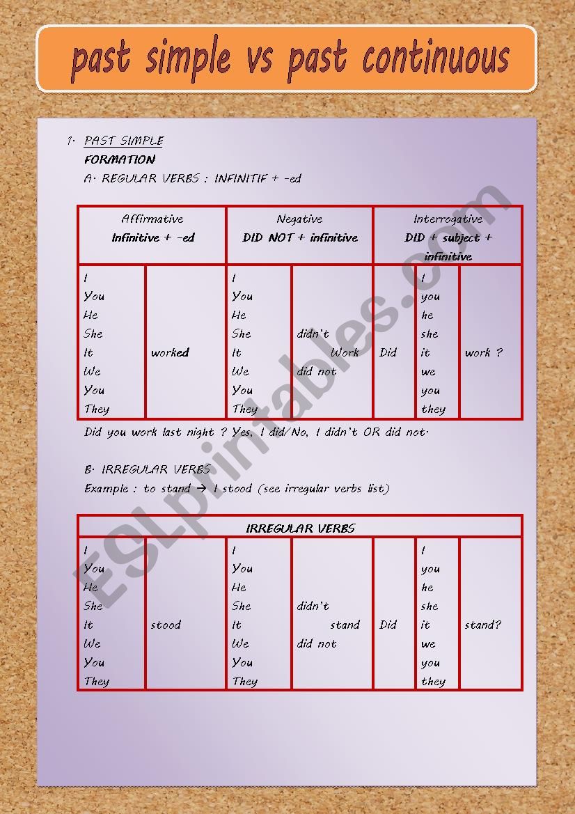 simple past vs past continuous