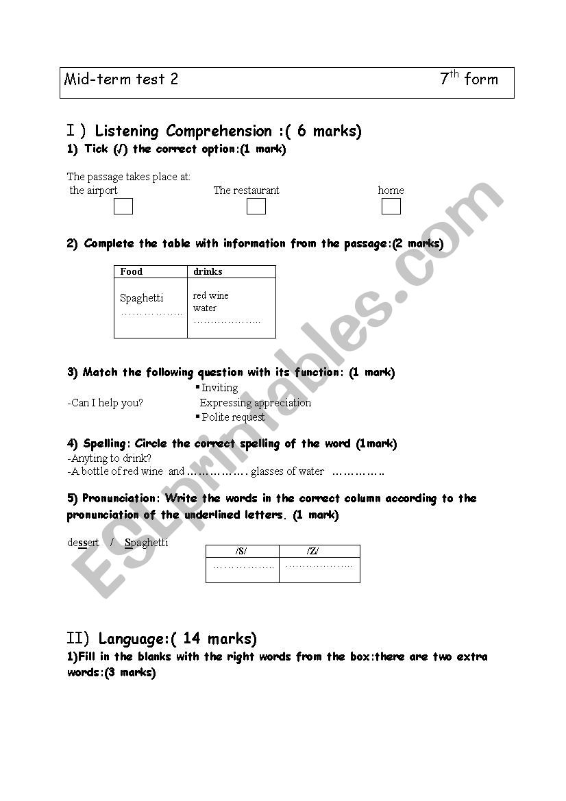 mid-term test 2 worksheet