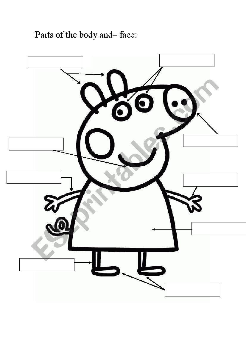 Peppa Pigs body worksheet