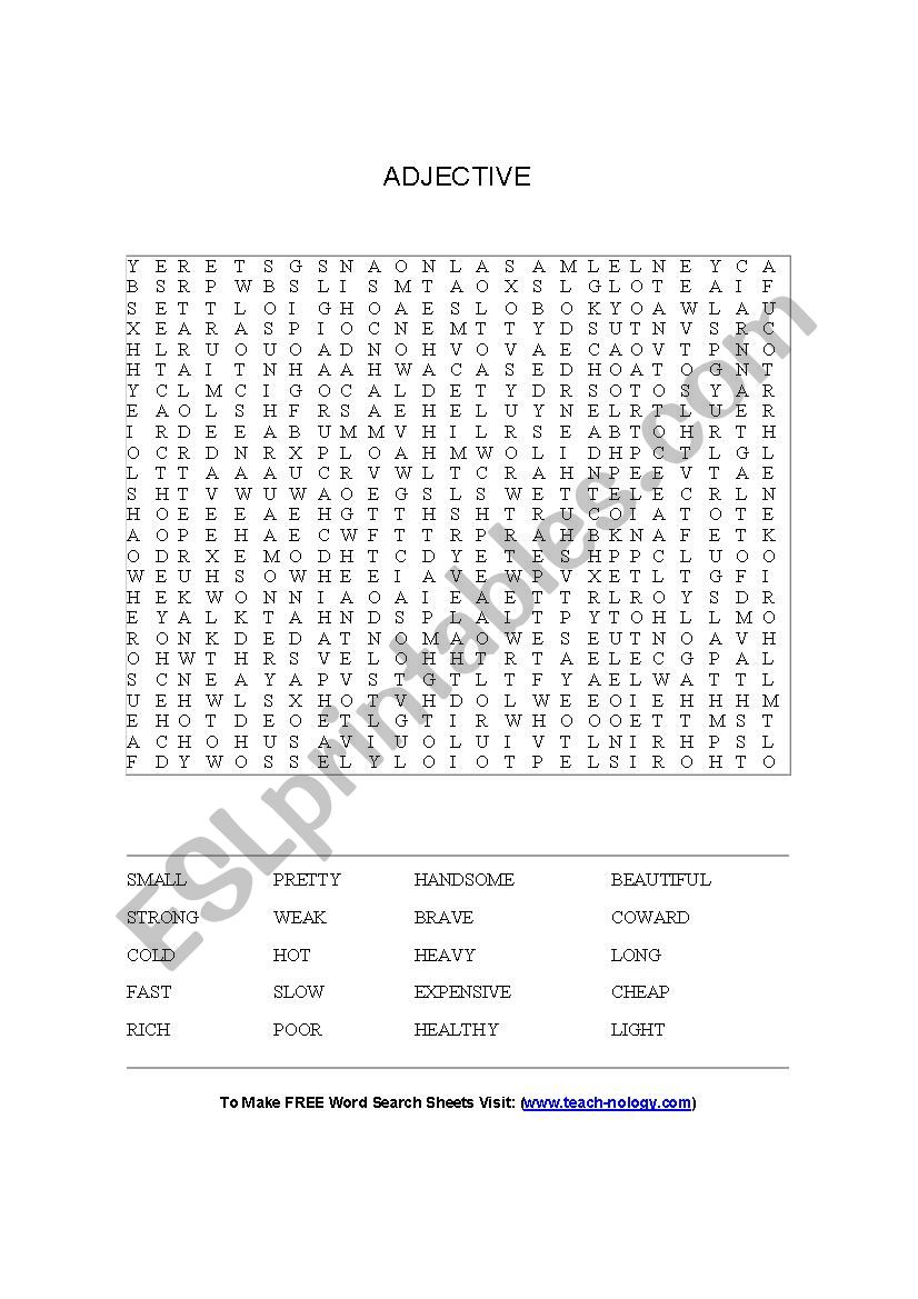 Adjectives  worksheet